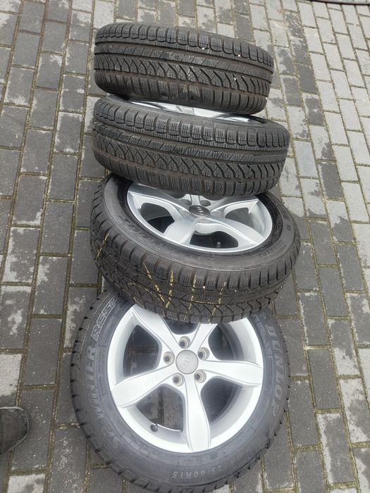 Koła zimowe oryginał Audi 5x100 6Jx15 et29 opony 185 60 R15 jak nowe