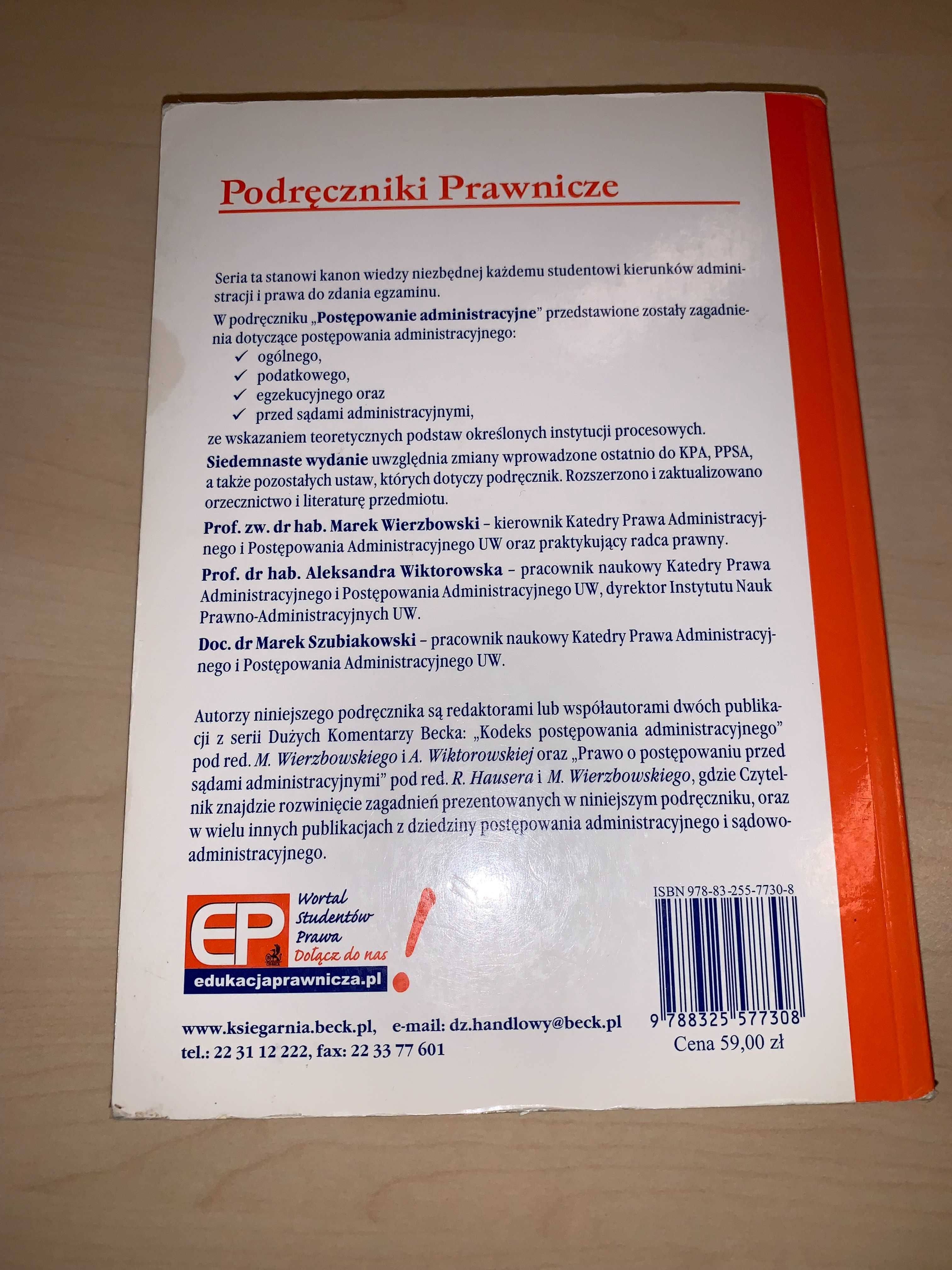 Podręcznik z postępowania administracyjnego - red. prof Wierzbowskiego