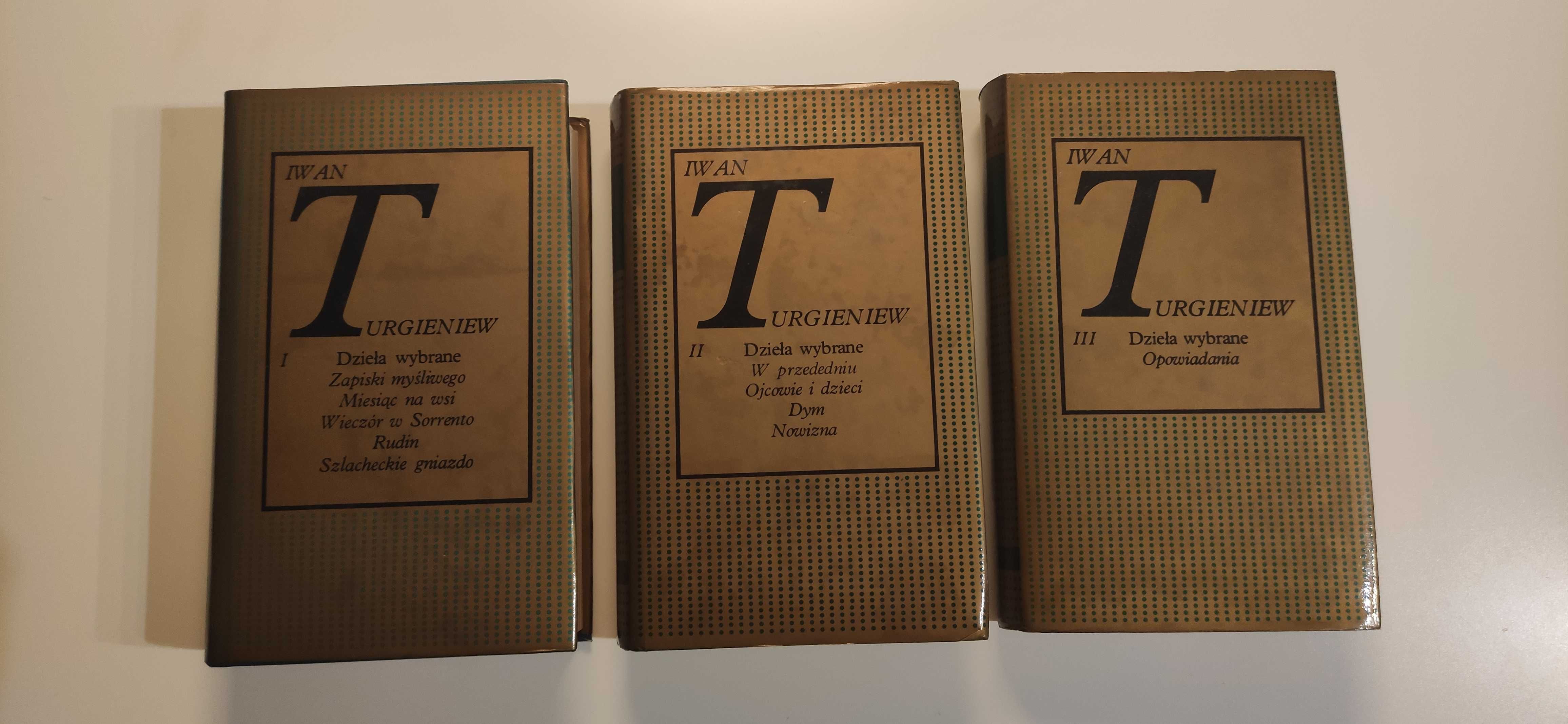 3 książki Iwan Turgieniew, Dzieła wybrane, tom I, II, III, rok 1981