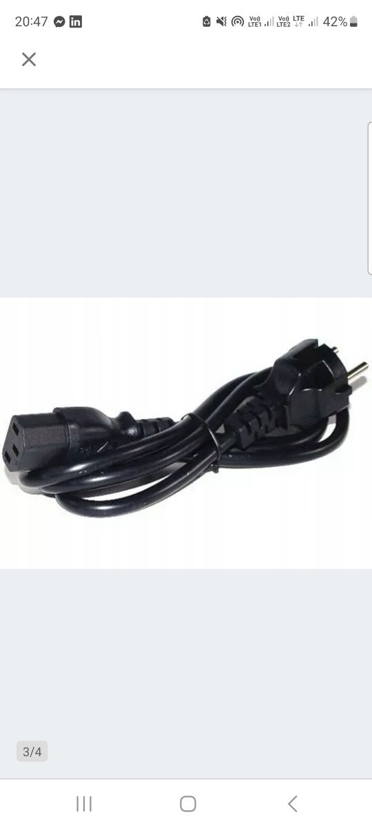 Przewód kabel zasilający do komputera drukarki monitora 1,5-1,8 m