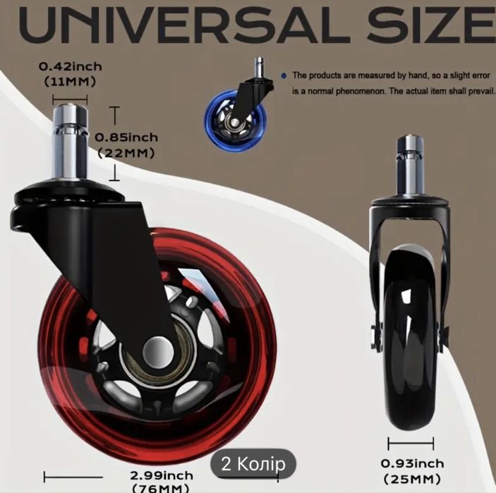 Поворотні колеса для крісел