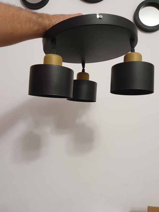 Lampa Sufitowa Żyrandol Plafon Classic Spot EZ3 LED E27 Black Gold