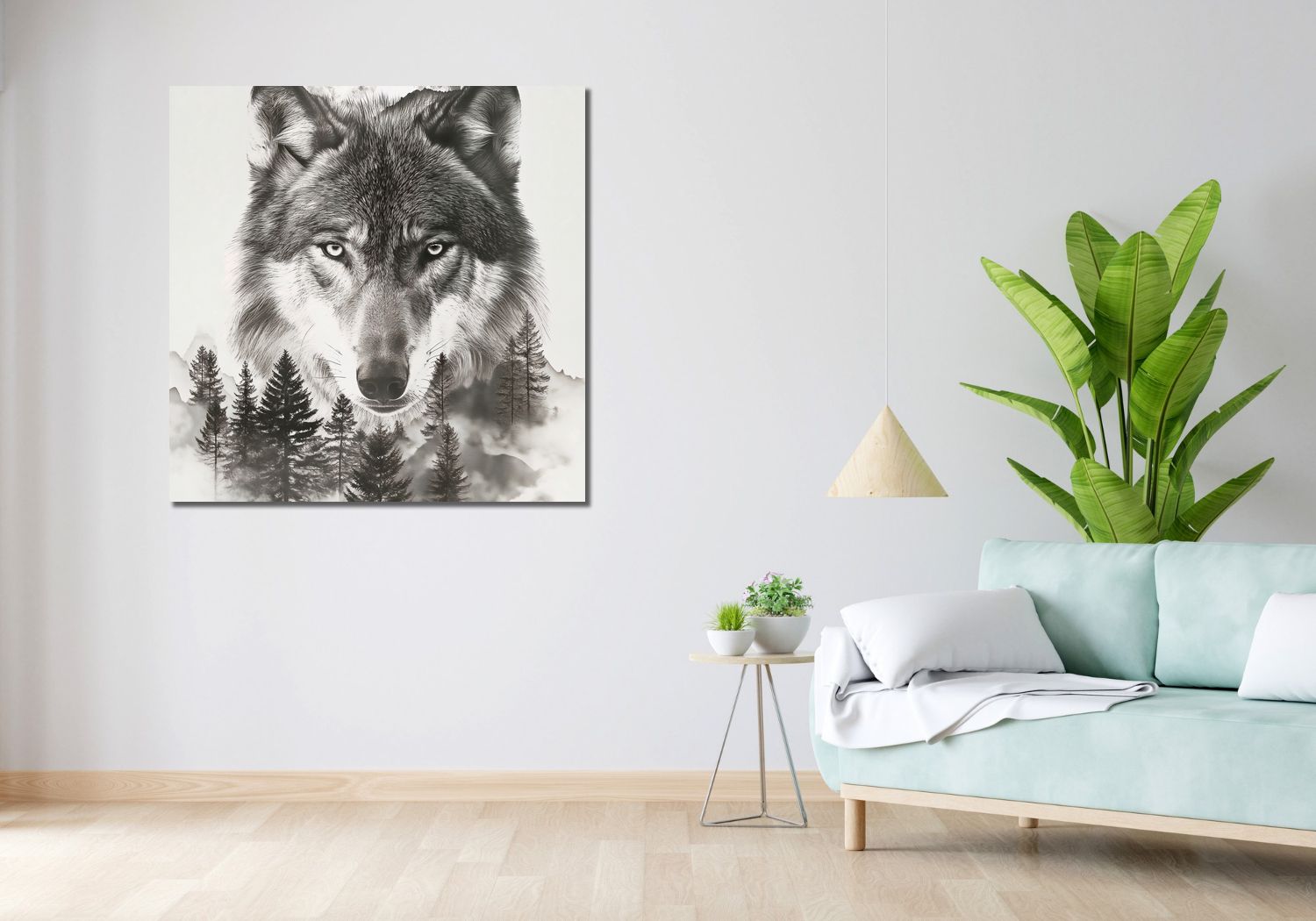 Obraz 100x100cm Wilczy Duch Lasu