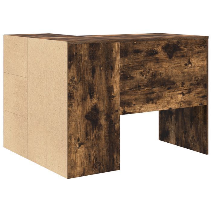 Vidaxl Biurko Narożne Wędzone Dębowe 102X88X75 Cm Drewno Inżynieryjne