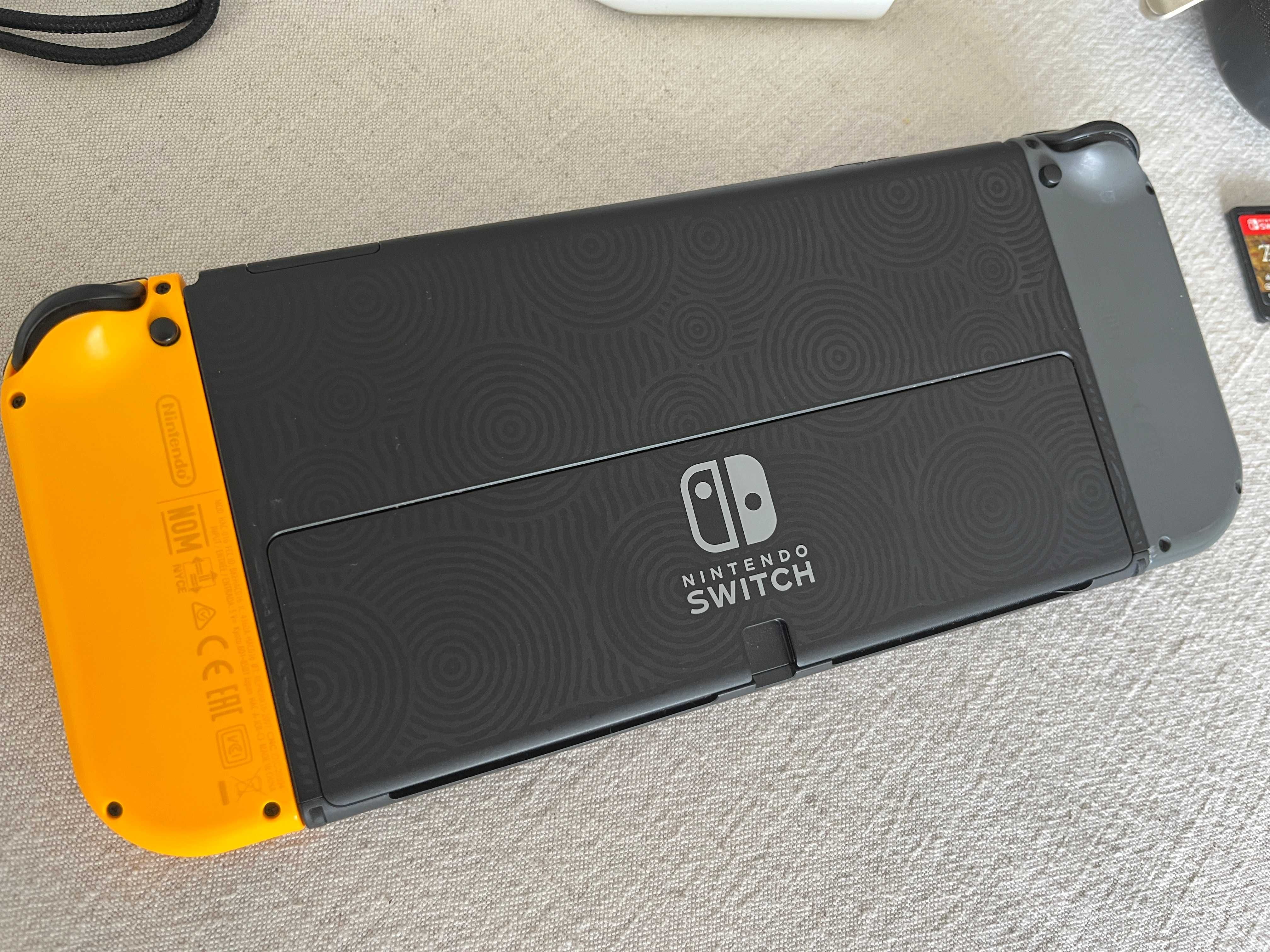 Nintendo Switch OLED + GRA Zelda edition Joycon zasilacz Neogrip