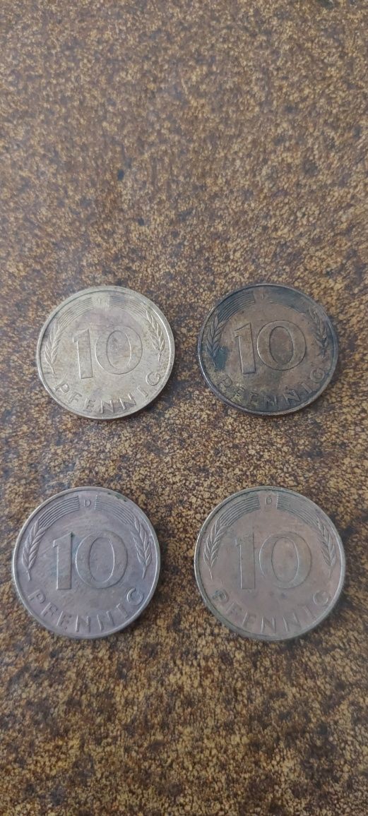 4 x Moneta 10 Pfennig z 1971,1977,1980,1981 roku.NRD