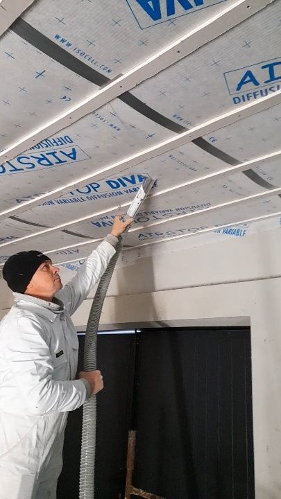 Wdmuchiwanie celulozy adaptacje poddaszy  badanie kamerą termowizyjną