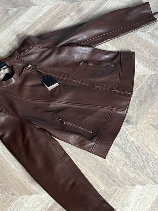 Kurtka skórzana Massimo Dutti nowa z metkami brązowa XL damska