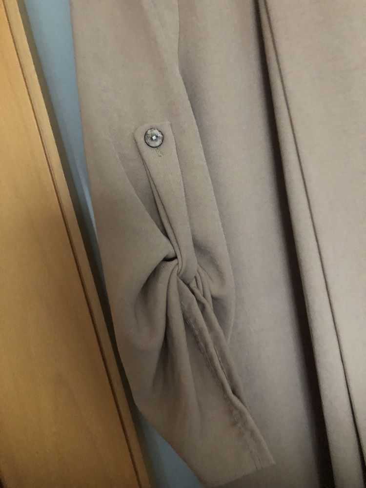 Blazer comprido cor cafe com leite