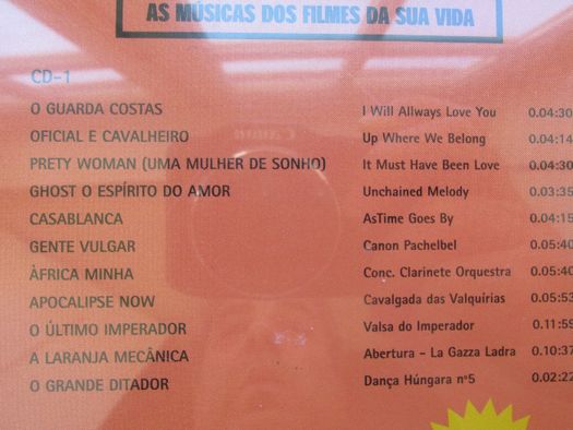 3 CD com músicas de filmes, em bom estado - valor pelo conjunto