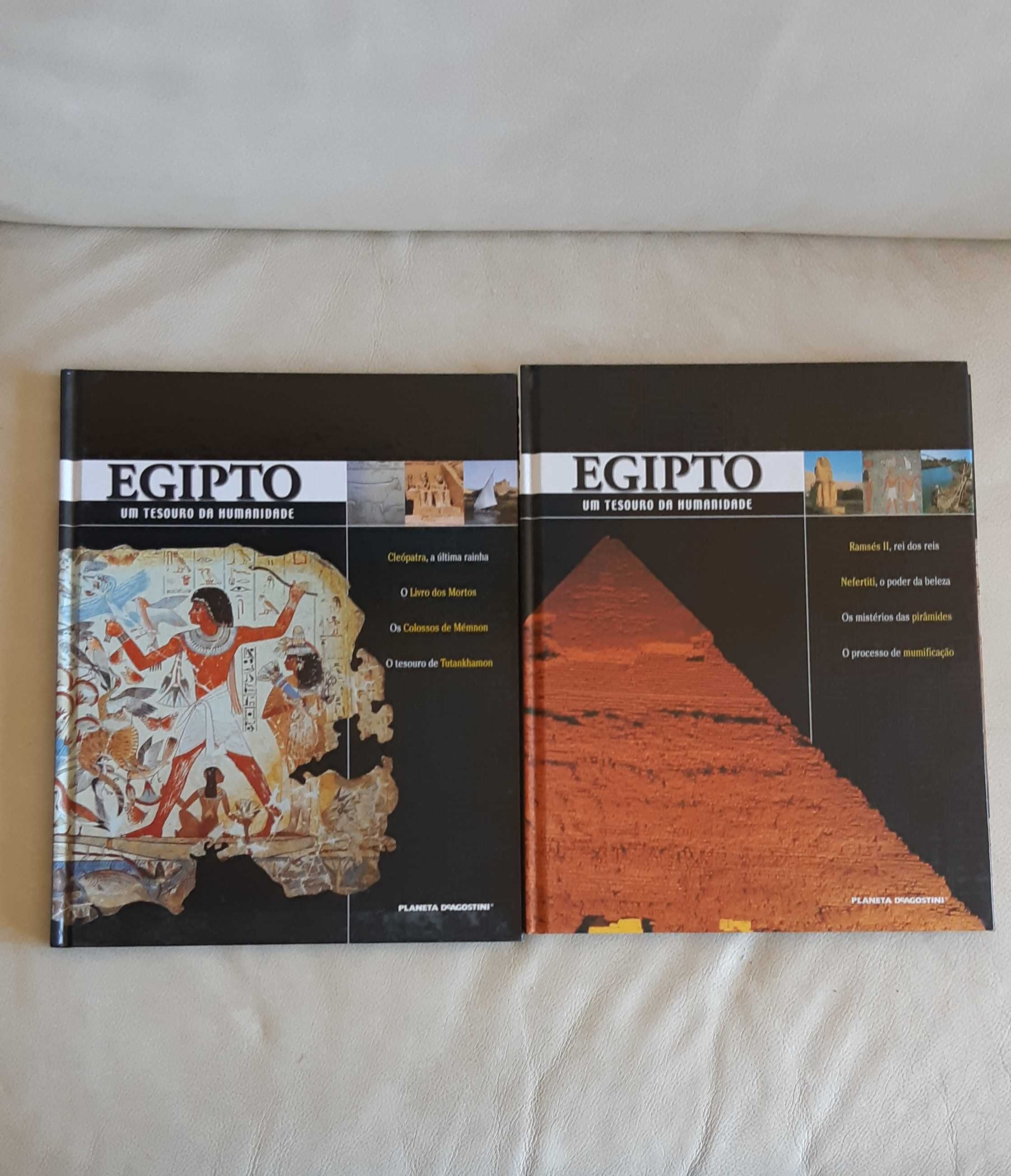 2 livros capa dura sobre Egipto