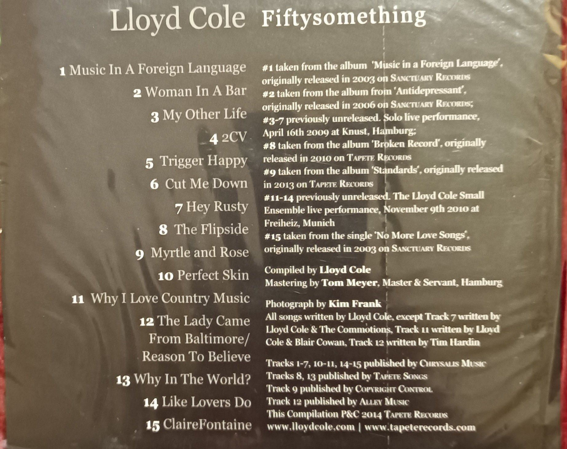 Lloyd Cole "Fiftysomething" RARO