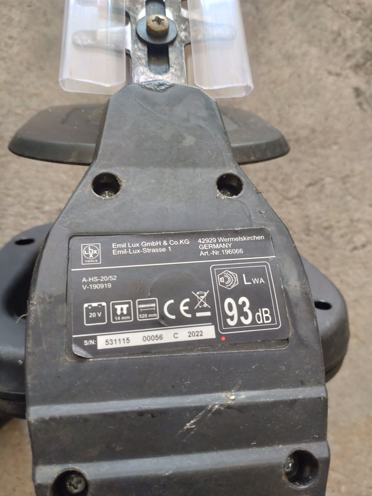 LUX Nożyce do żywopłotu akumulatorowe 20 V Set 
N