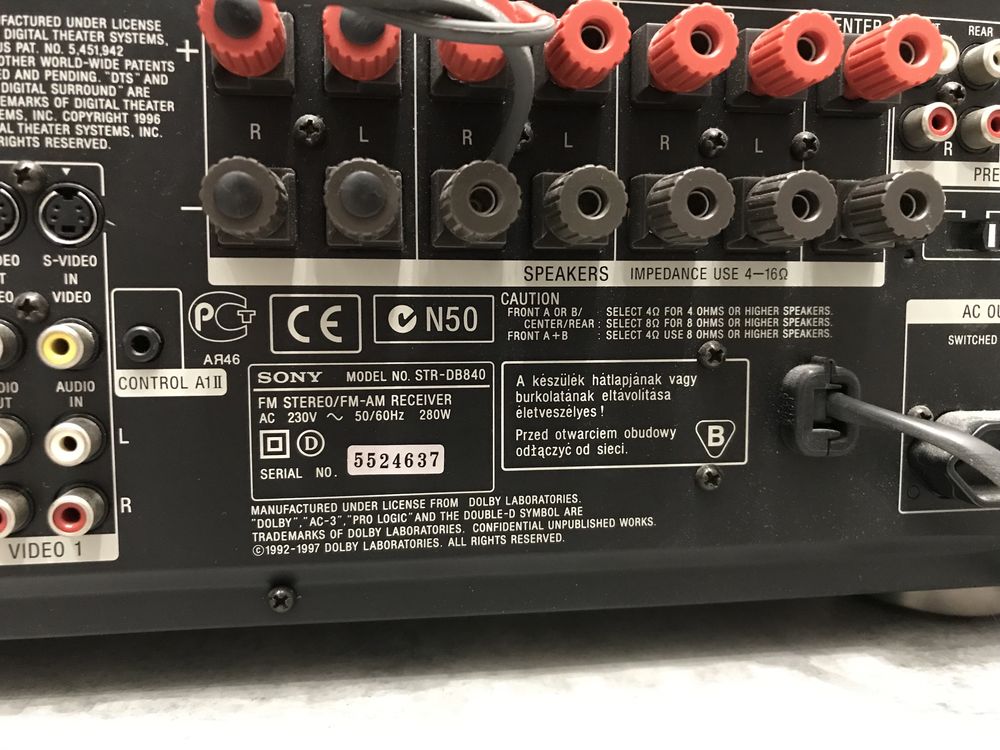 Amplituner wzmacniacz kina domowego Sony STR DB840 QS + pilot