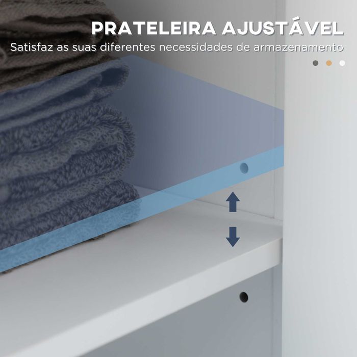 Kleankin Armário Coluna Casa de Banho C/ 2 Portas de Vidro - Como NOVO