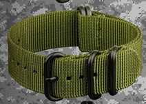 Pasek NATO strong zulu 22mm czarne klamry PVD jakość Premium Infantry