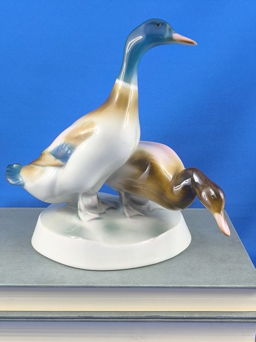 Kaczki Zsolany Pecs Węgry #ptak #porcelana #ozdoba #prezent