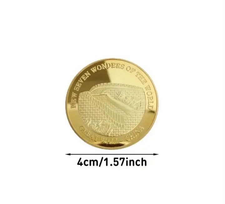 7 Moedas Comemorativas As 7 Maravilhas do Mundo com Suporte