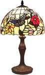 Lampa stołowa, witrażowa TIFFANY Style, 45cm, MOTYLE