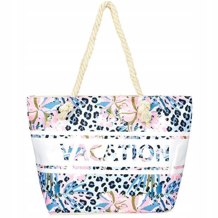 Duża torba plażowa torebka summer na lato pojemna do sklepu na zakupy