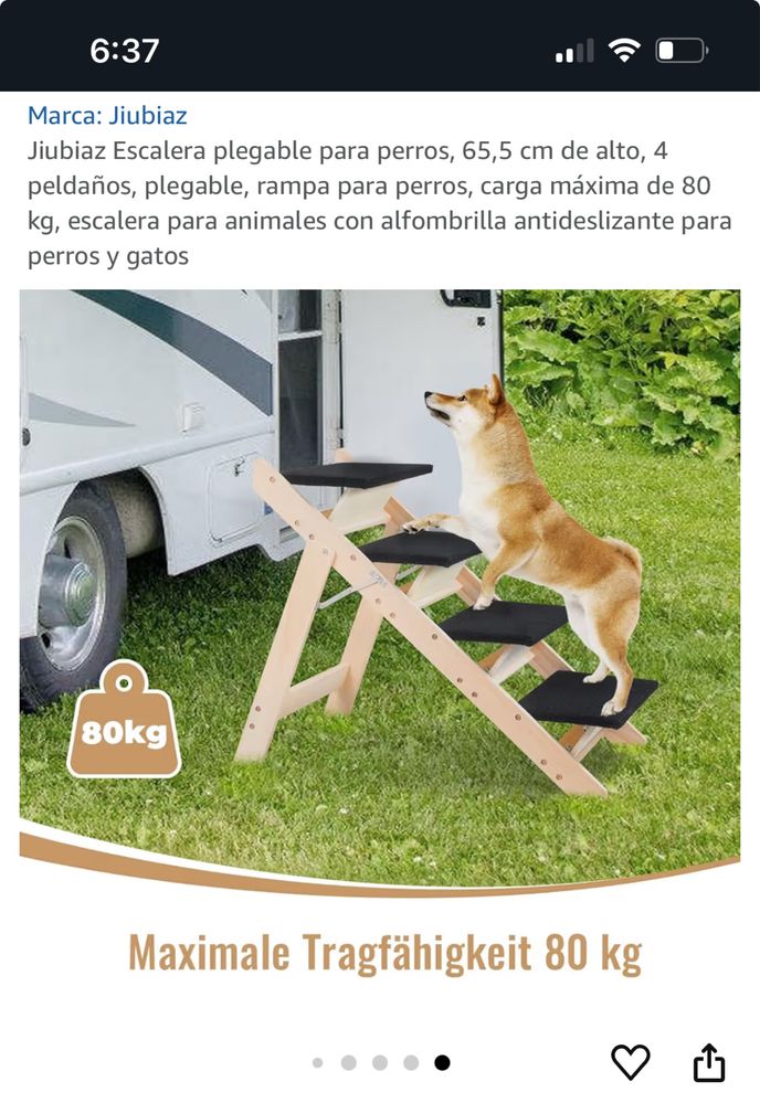 Escada dobrável para animais