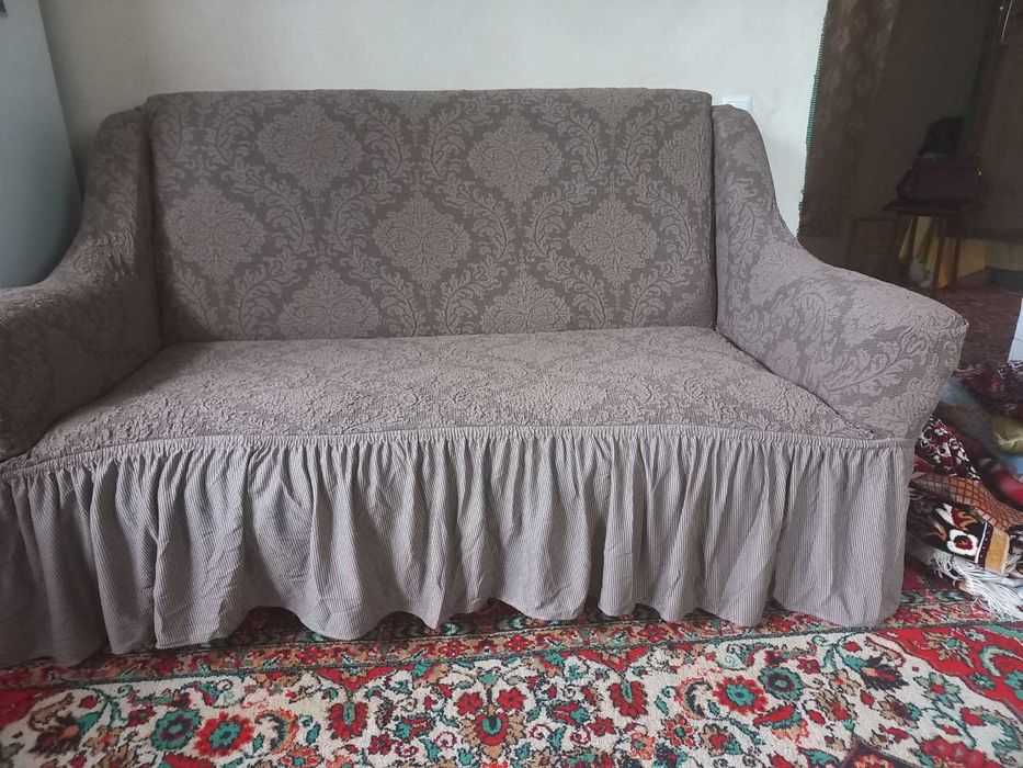 Жакардовий чохол на диван та крісла, чехлы на диван, чохол на кут,стул