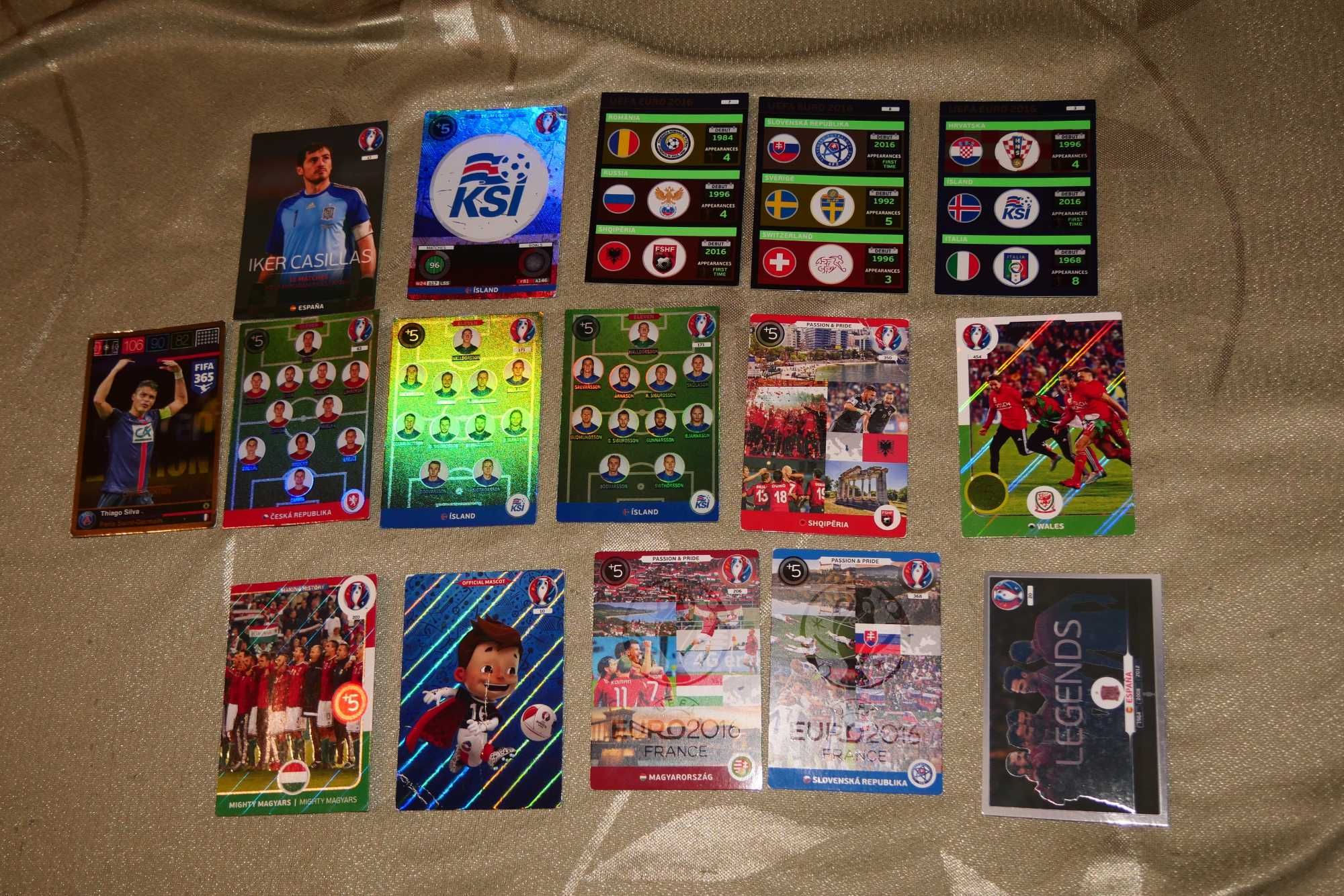 16x Karty Piłkarze Panini Mundial Euro 2016 Uefa drużyny holograficzne