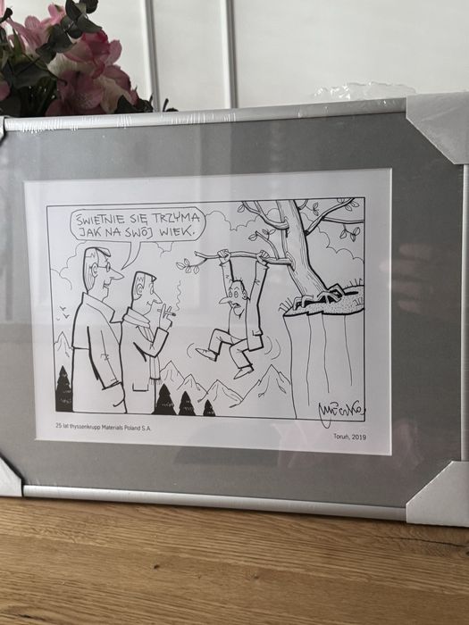 Grafika w ramie Andrzej Mleczko