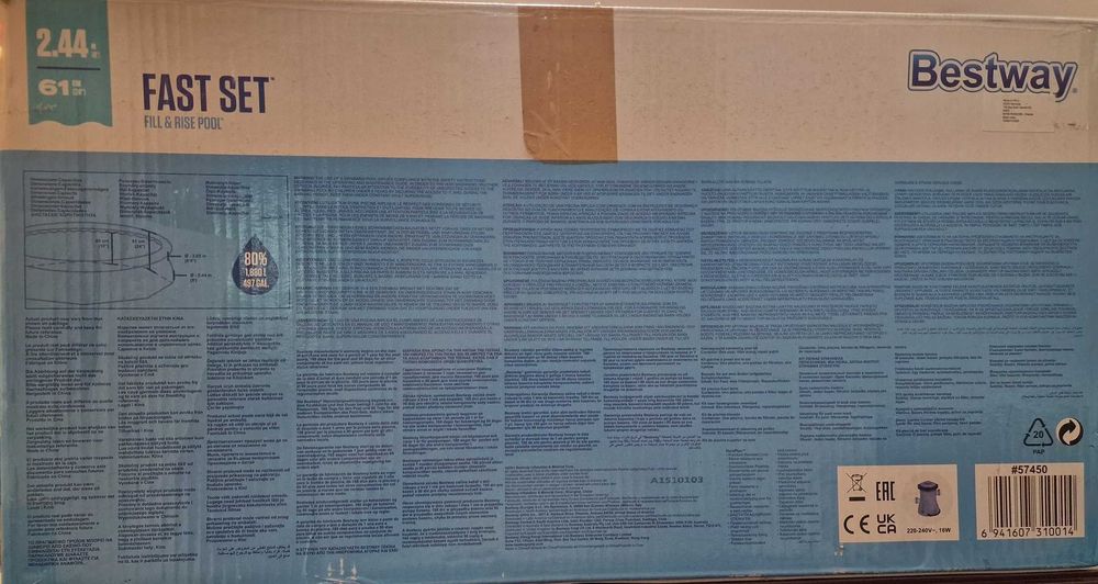 Piscina NOVA, Insuflável, 2,44x61cms, com Motor Filtro Limpeza de Água