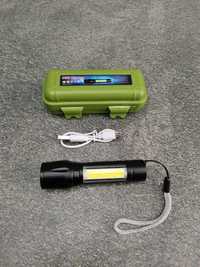 Фонарик ручной светодиодный мощный в кейсе Bailong BL 517 USB micro