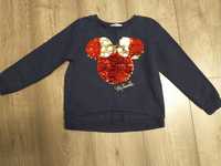 Bluzka cienka bluza hm myszka Minnie cekiny 110/116 bdb