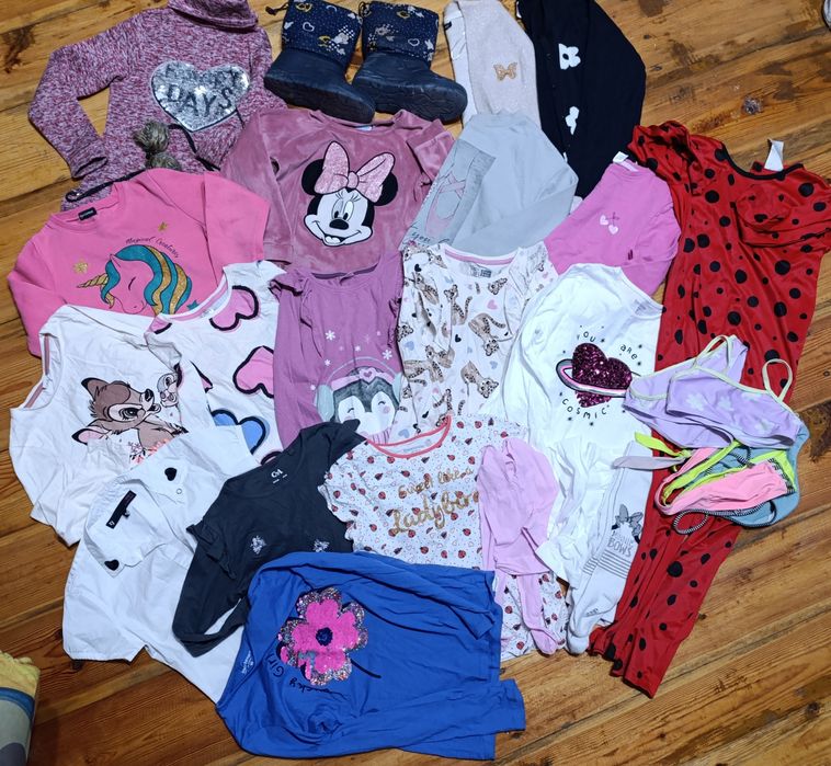 Великий пакет одяг на дівчинку 134 р взуття31 32