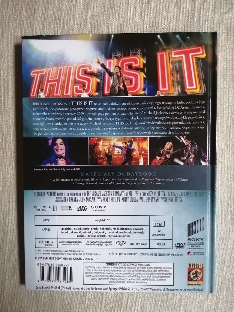 Michael Jackson's This Is It album ze zdjęciami + film dvd