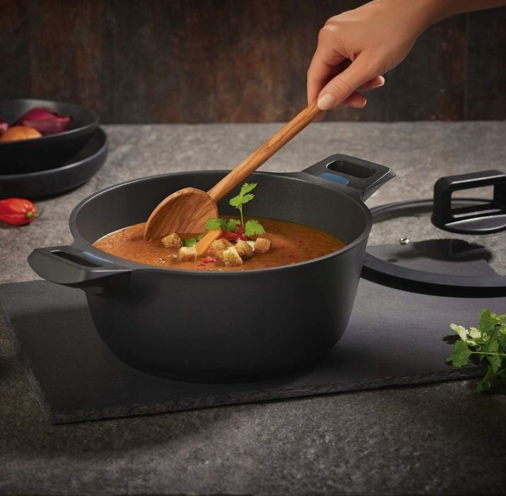 Garnek Do Gotowania Z Odlewu Aluminiowego, 20Cm Wskaźnik Temperatury