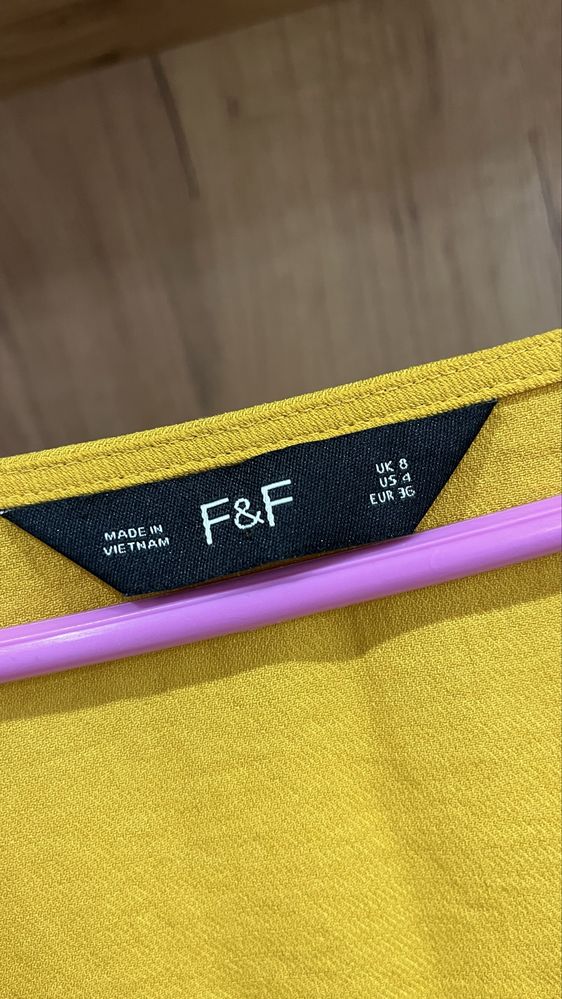 Żółta bluzka damska F&F S 36 musztardowa