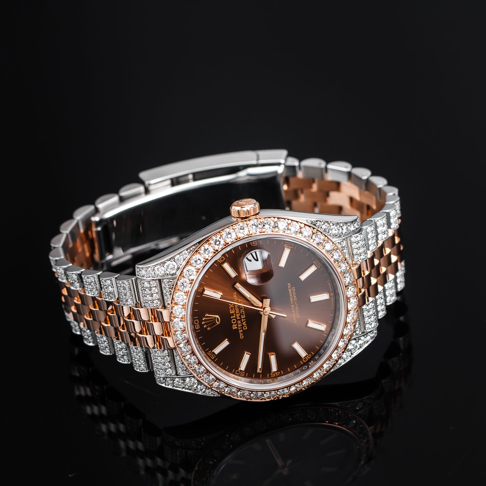 ICED Rolex Datejust 41 tarcza czekoladowa