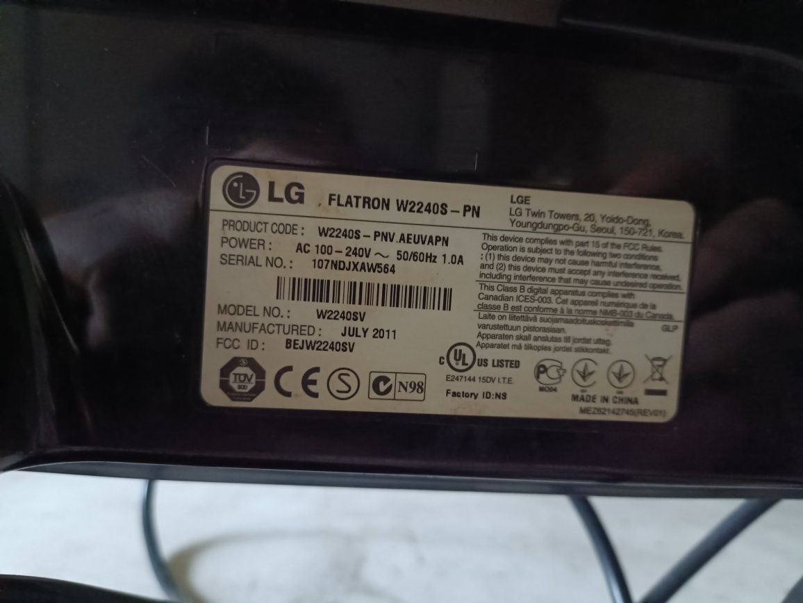 Monitor LG Flatron W2240S 21,5" Sprawny !