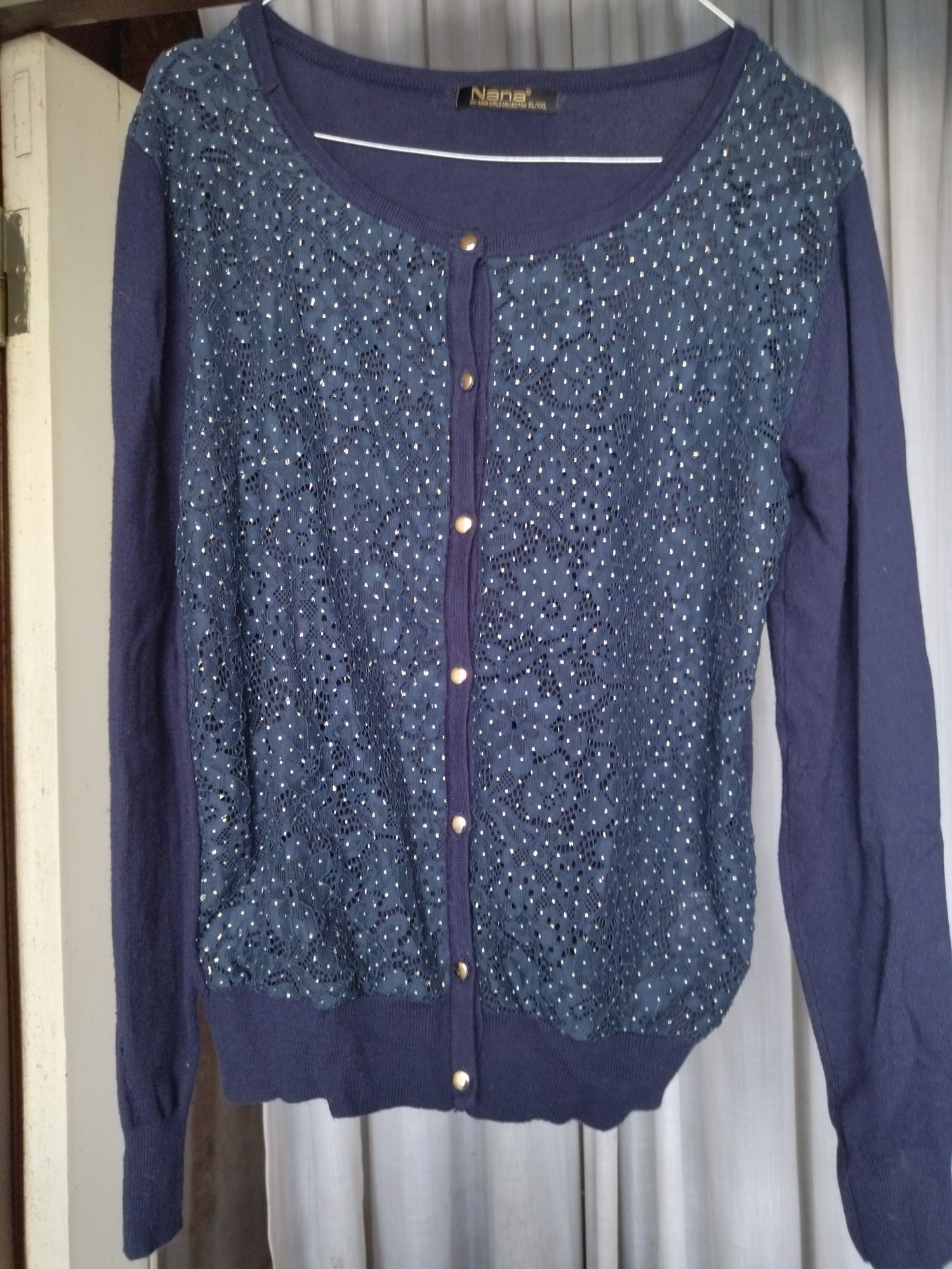 Cardigan   azul.  marinho