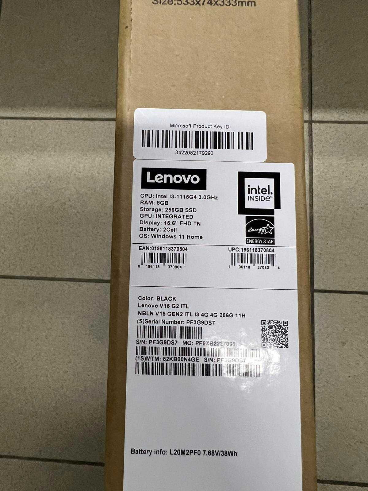 Lenovo V15 G2 82KB00N4GE Notebook 15,6" 8 GB, 256 GB i3-1115G4 НОВЫЙ!