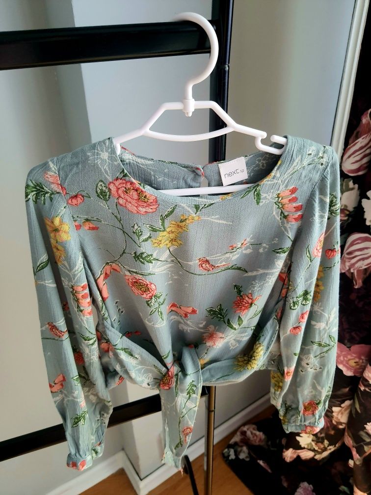 Bluzka koszula wiązana dla dziewczynki crop top Next 5 lat 110cm 100%