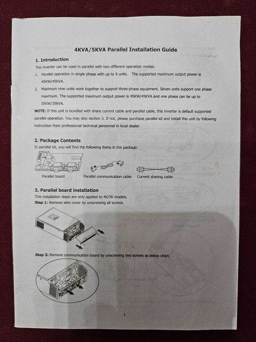 Inversor/Carregador híbrido 10KW 48V 450VOC WIFI
