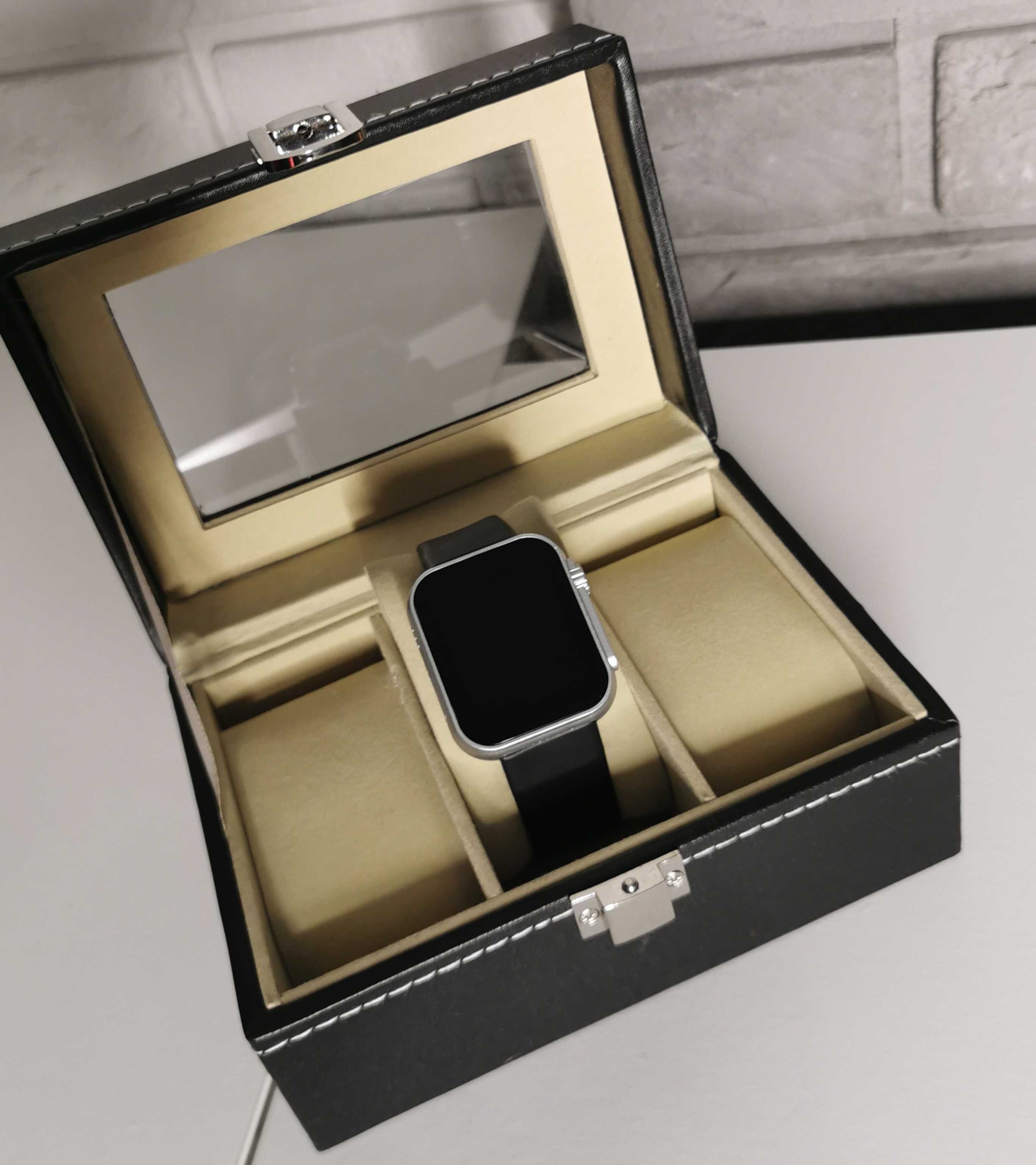 Zegarek Smartwatch smart opaska smart kwadratowa koperta srebrna