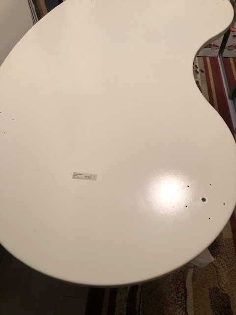 Stolik biurko HISSMON / ADILS - nerkowiec biały / czerwony