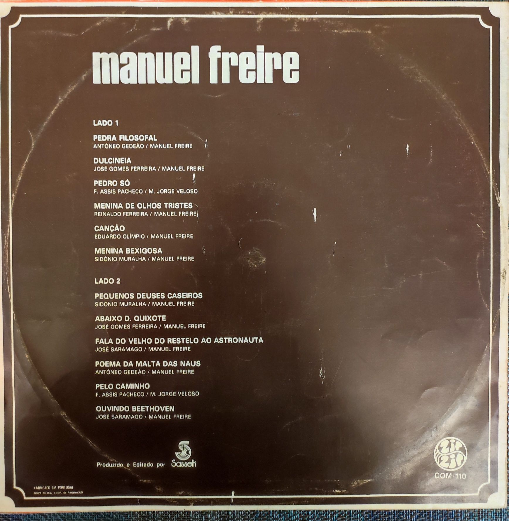 Manuel Freire disco vinil autografado pelo artista