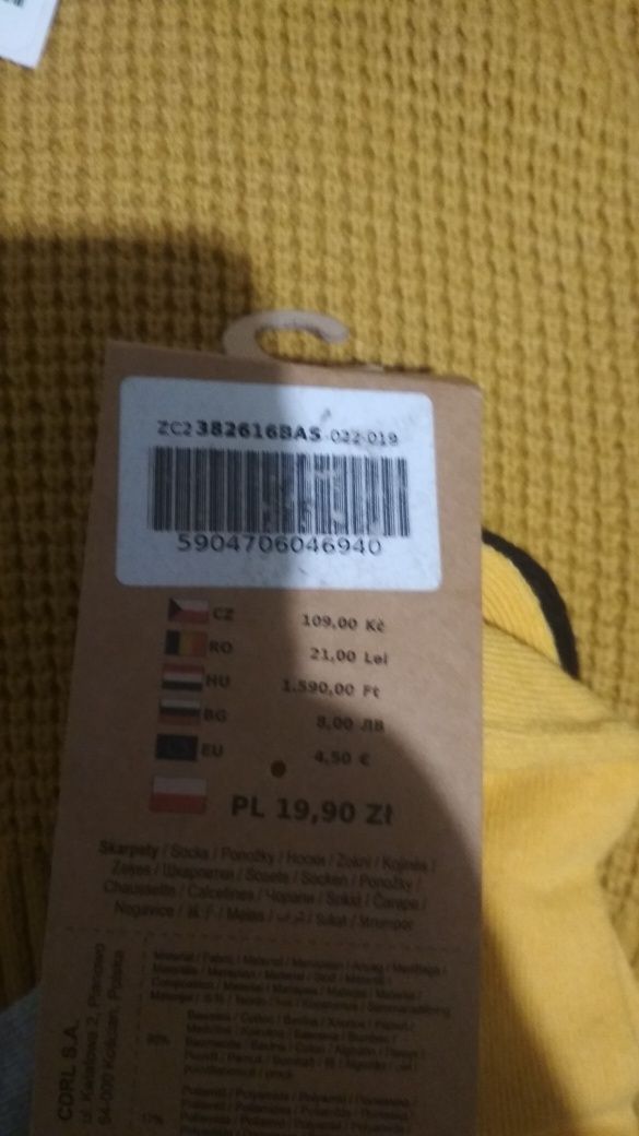 Nowy musztardowy sweter r. 98+3pak skarpet coccodrillo