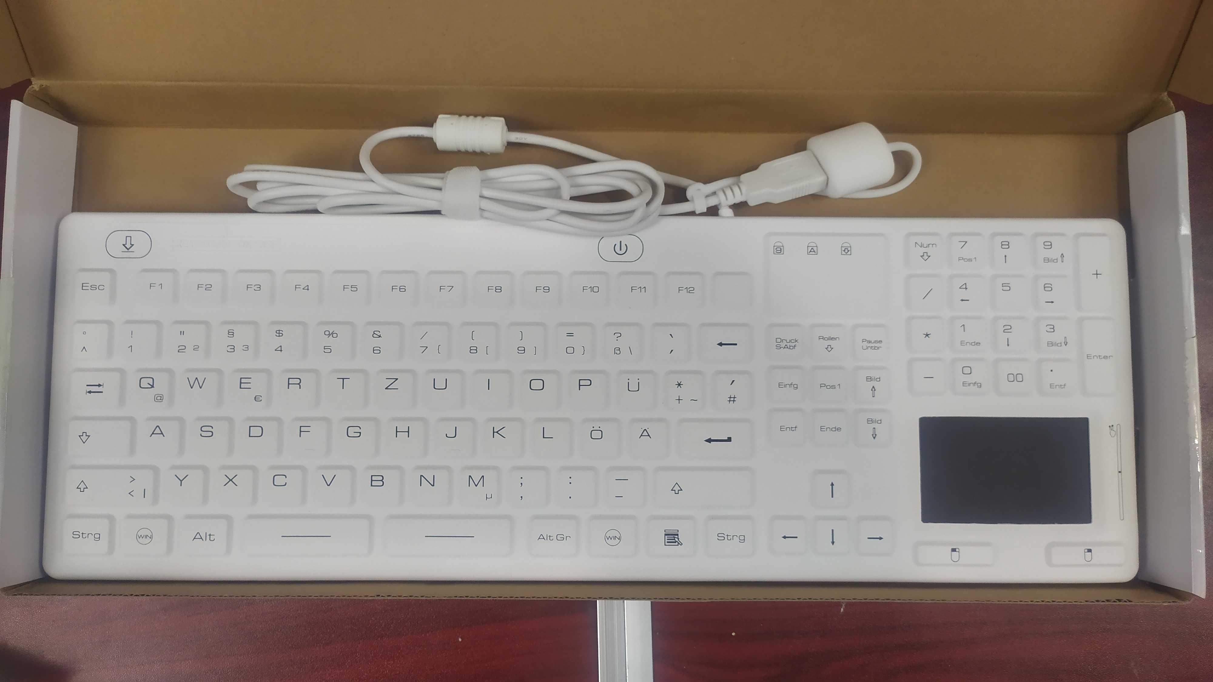 Клавіатура Renkforce iM-IKB110-WH пило вологозахищена IP68 з TouchPad