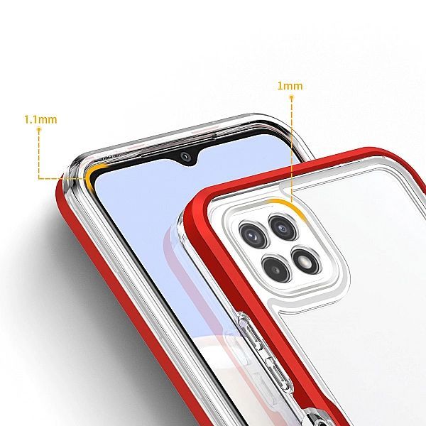Clear 3in1 etui do Samsung Galaxy A22/5g żelowy pokrowiec z ramką czer