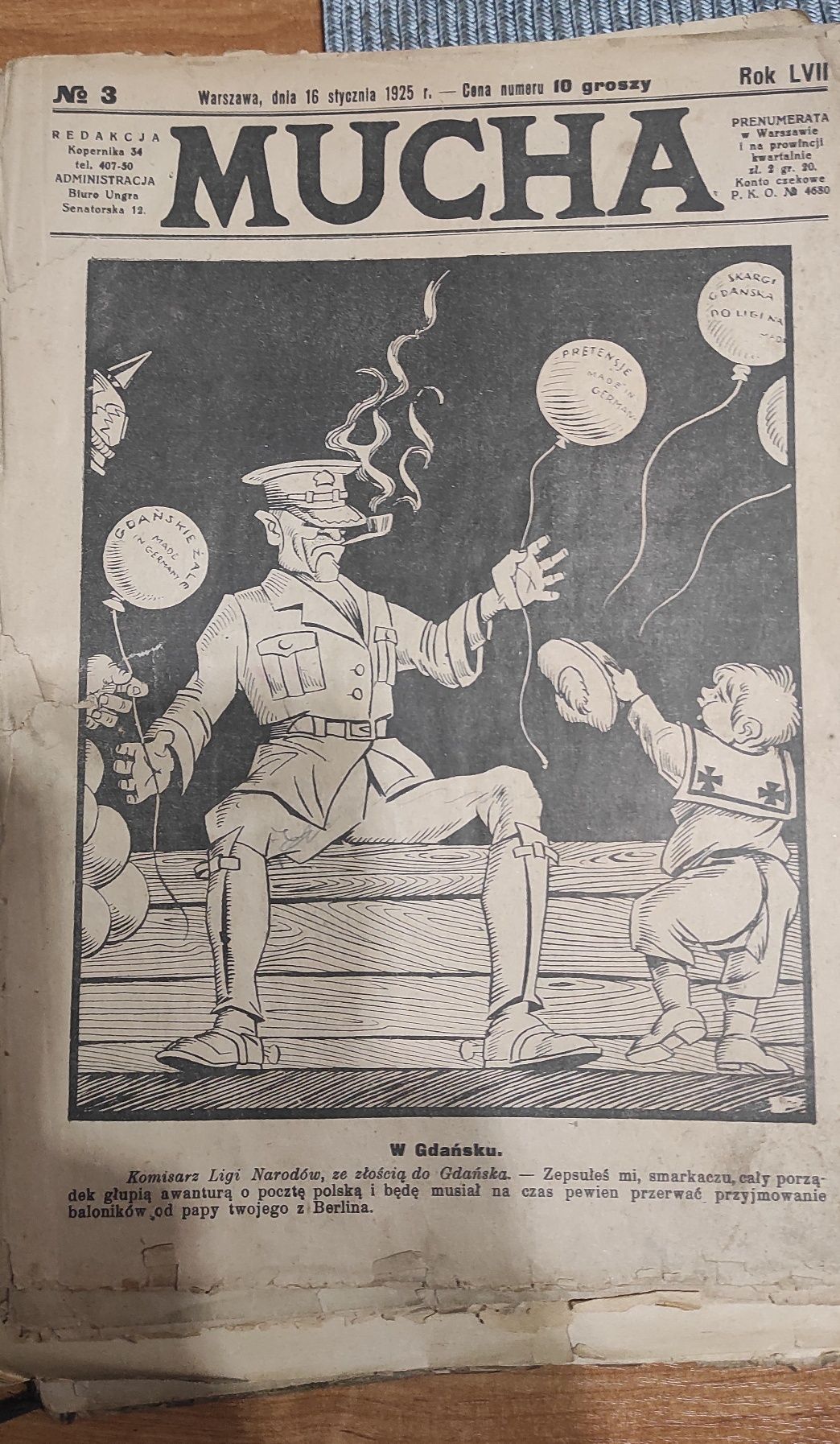 Pismo satyryczne Mucha rok 1925