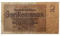 Stary Banknot kolekcjonerski Niemcy 2 Rentenmark 1937