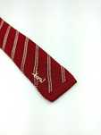 Yves Saint Laurent czerwony bawełniany krawat knit w paski wrz116